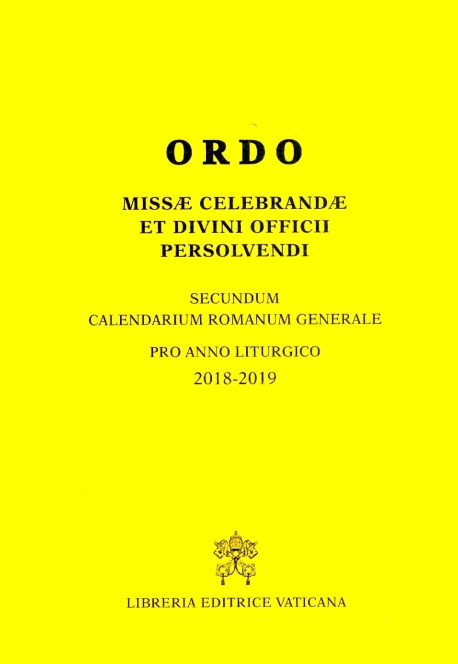 ORDO MISSAE CELEBRANDAE ET DIVINI OFFICII PERSOLVENDI - 2018-2019