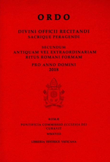 ORDO DIVINI OFFICII RECITANDI SACRIQUE PERAGENDI 2018