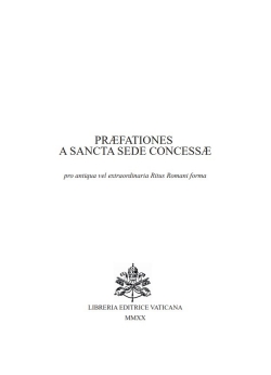 PREFATIONES PARTICULARES A SANCTA SEDE CONCESSAE